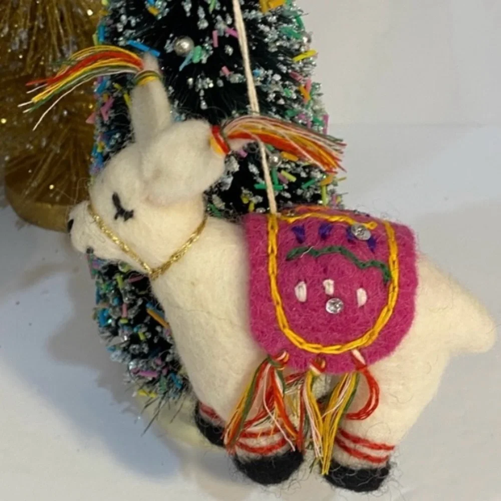 Llama Felt Ornament